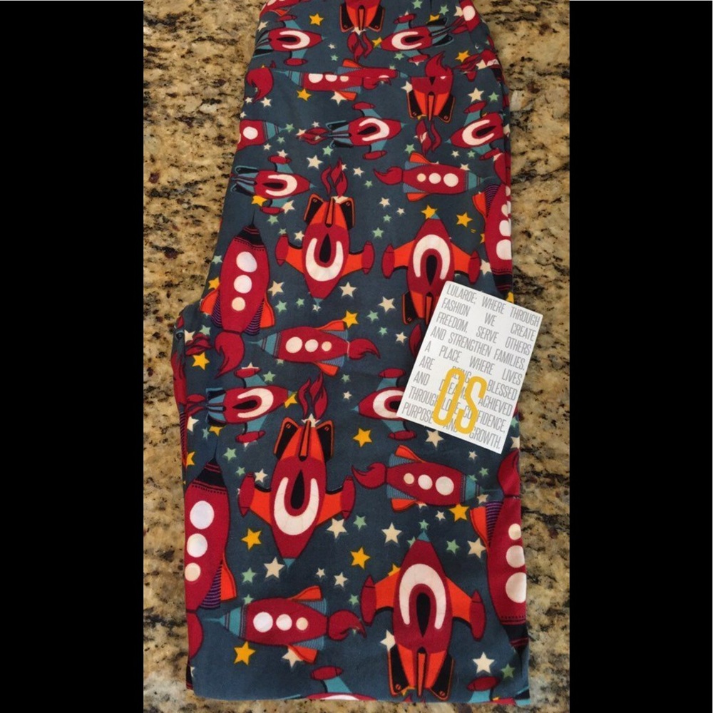 LuLaRoe OS Leggings Spaceship Rockets